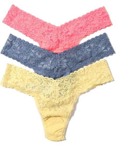 Hanky Panky Signature Lace Petite Thong 3-pack - Multicolor