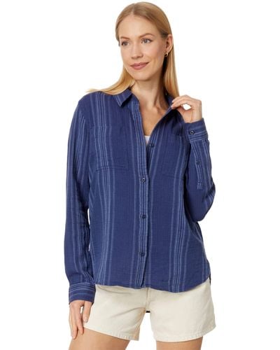 L.L. Bean Cloud Gauze Shirt Long Sleeve - Blue