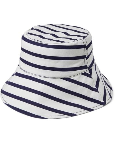 Kate Spade Breton Stripe Long Brim Rev Bucket Hat - Black