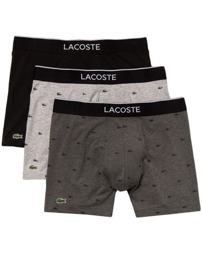 Lacoste Boxer Briefs 3-pack Casual Lifestyle All Over Print Croc - Black