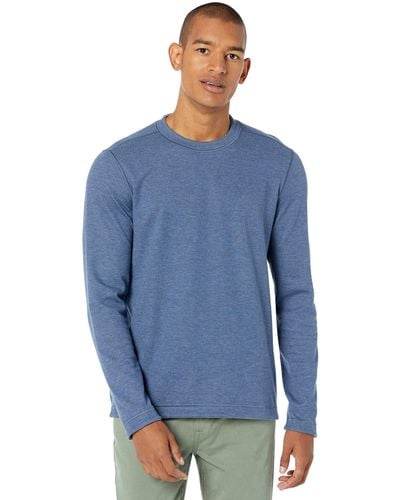 Johnston & Murphy Reversible Long Sleeve Crew Neck Sweater - Blue