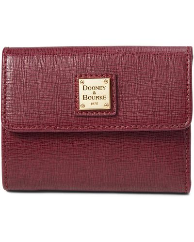 Dooney & Bourke Saffiano Ii Small Flap Wallet - Red