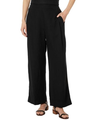 Madewell Pull-on Straight Crop Pants In 100% Linen - Black