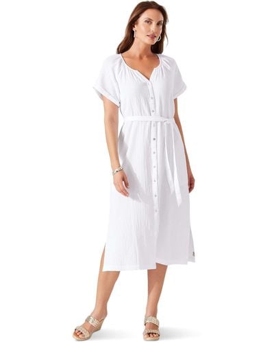Tommy Bahama Coral Isle Short Sleeve Midi Dress - White