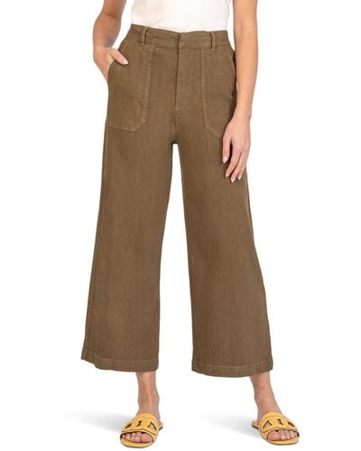 Kut From The Kloth Topaz-wide Leg Pant W/ Porkchop Pockets - Brown