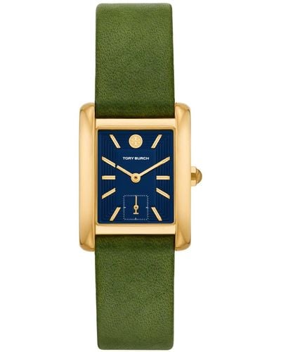 Tory Burch The Eleanor Two-hand Subsecond, Gold-tone Stainless Steel Watch - Green