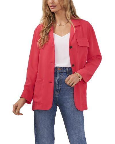 Vince Camuto Slouchy Patch Pocket Jacket - Red