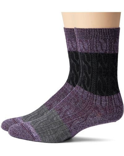 Smartwool Everyday Color-block Cable Crew Socks - Brown
