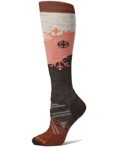 Smartwool Ski Full Cushion Snowpocalypse Pattern Over The Calf - Red