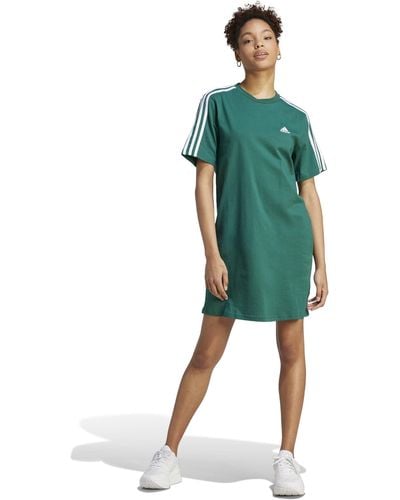 adidas 3-stripes Boyfriend T-shirt Dress - Green