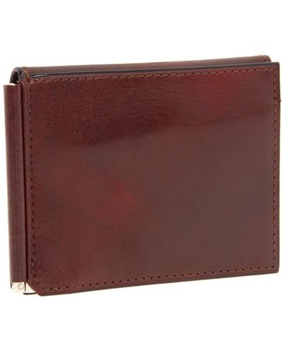 Bosca Old Leather Collection - Money Clip W/ Pocket - Brown