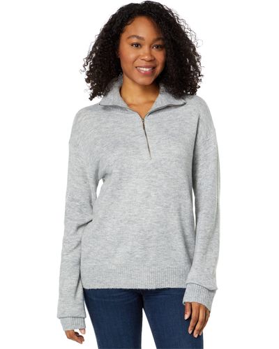 Mod-o-doc Cozy Sweater Long Sleeve 1/2 Zip Sweatshirt - Gray