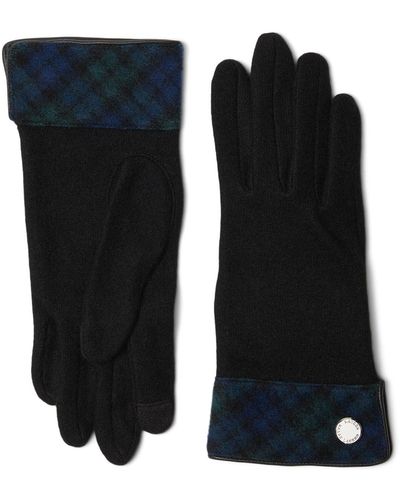 Lauren by Ralph Lauren Pattern Cuff Glove With Snap - Black