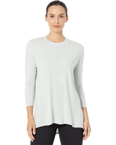 Hard Tail 3/4 Sleeve Slouchy Luxe Tee - White