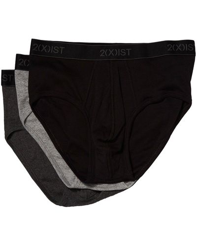 2xist 2(x)ist 3-pack Essential Contour Pouch Brief (black/grey Heather/charcoal Heather) Underwear