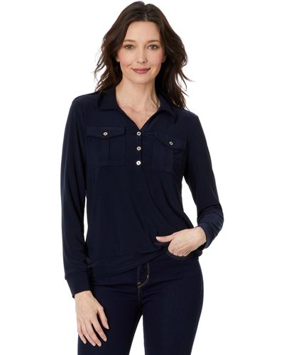 Tommy Hilfiger Long Sleeve Utility Top - Blue