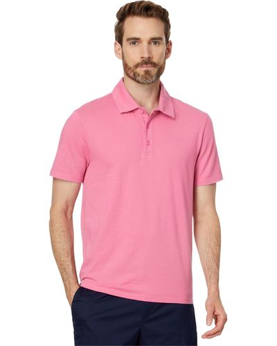 Vince Garment Dye Short Sleeve Polo - Pink