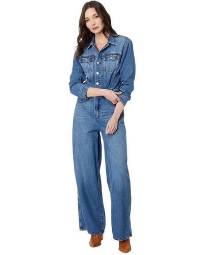 Madewell Denim Wide-leg Coverall Jumpsuit In Byrne Wash - Blue