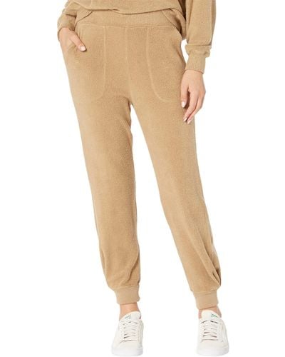 Sundry Faux Sherpa Patch Pants - Natural