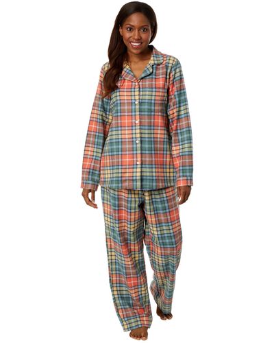 L.L. Bean Scotch Plaid Flannel Pajamas Plaid - Multicolor
