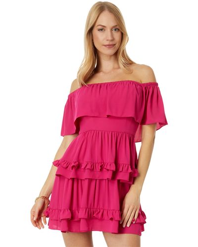 BCBGMAXAZRIA Off-the-shoulder Cocktail Dress - Pink