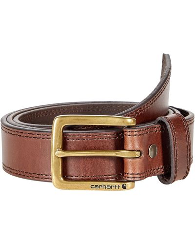 Carhartt Big Tall Leather Engraved Buckle Belt - Brown