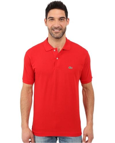 Lacoste Short Sleeved Slim Fit Polo Ph4012 Bright Small - Red