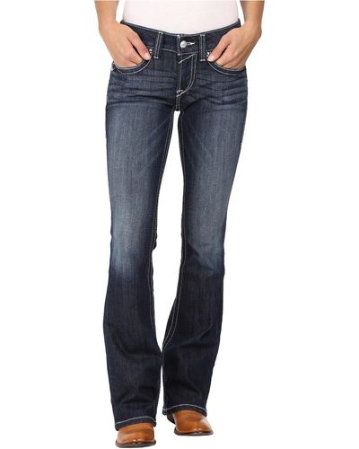 Ariat R.e.a.l. Bootcut Rosey Whipstitch Jeans In Lakeshore - Blue