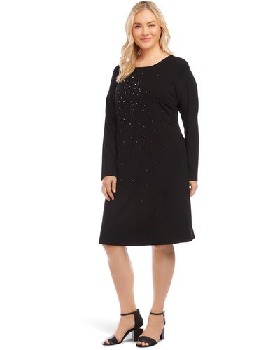 Karen Kane Plus Size Sparkle Sheath Dress - Black