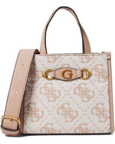 Guess Izzy Double Compartment Mini Tote - Natural