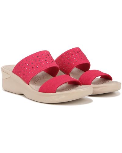 Bzees Sienna Bright Wedge Sandals - Red