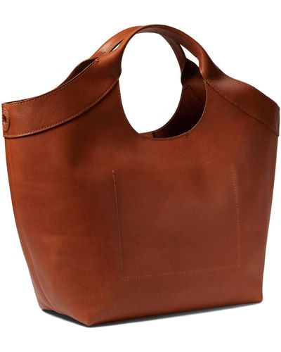 Madewell The Sydney Cutout Tote In Leather - Brown
