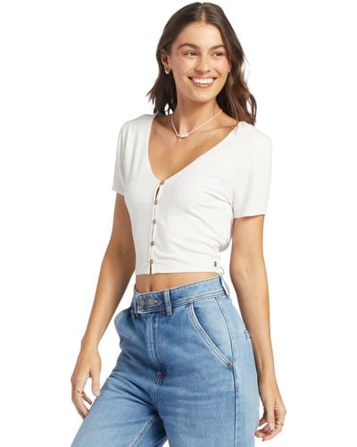 Roxy Born With It Cropped Top - White
