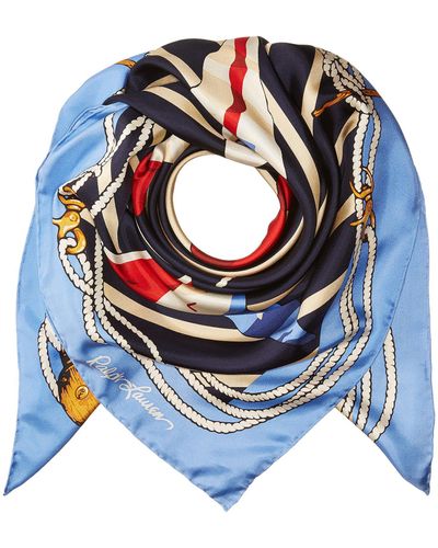 Polo Ralph Lauren Nautical Flag Silk Square Scarf - Blue