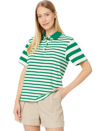 English Factory Stripe Short Sleeve Knit Top - Green