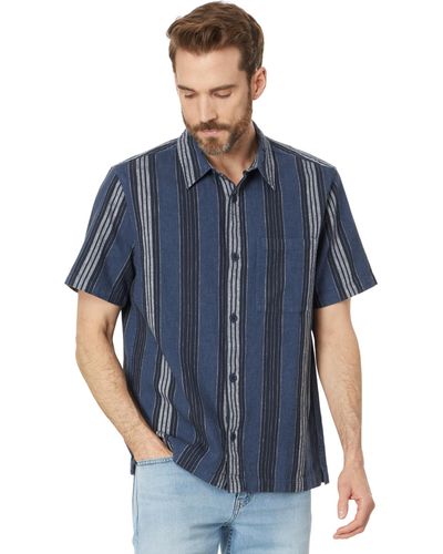 Madewell Easy Short-sleeve Shirt In Hemp-cotton Blend - Blue