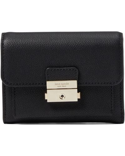 Kate Spade Voyage Small Grain Textured Leather Small Bifold Wallet - Black