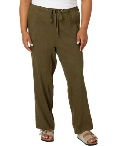 Kut From The Kloth Plus Size Rosalie - Drawstring Pants With Porkchop Pockets In Dark Olive - Green