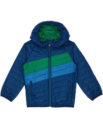 L.L. Bean Primaloft Packaway Hooded Color-block Jacket - Blue
