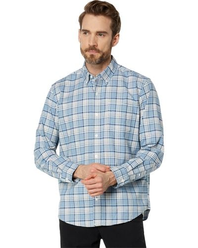 L.L. Bean Comfort Stretch Oxford Long Sleeve Traditional Fit Plaid - Blue