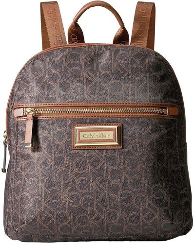 Calvin Klein Belfast Dressy Nylon Backpack (brown/khaki Photoprint