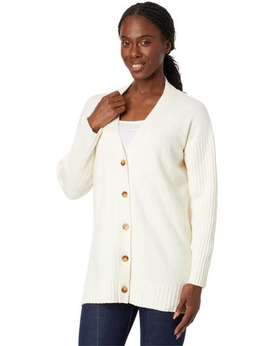 L.L. Bean Plus Size The Essential Cocoon Cardigan Sweater in White