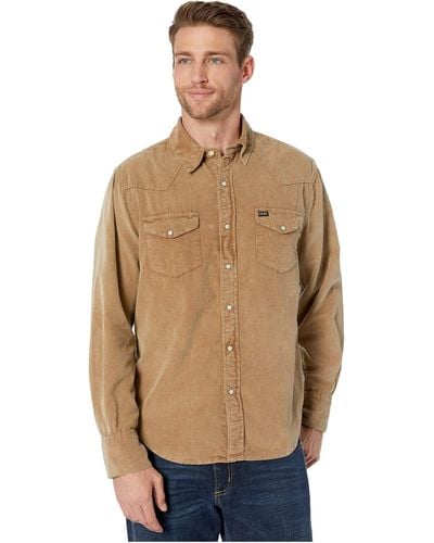 True Grit Jackson Cord Long Sleeve Two-pocket Western Shirt - Brown