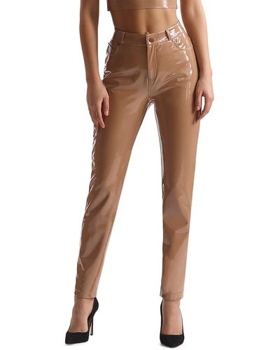 Commando Faux Patent Leather Five-pocket Pants Slg72 - Brown