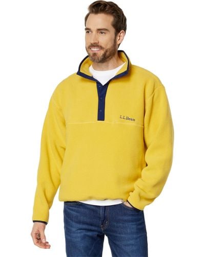 L.L. Bean Bean's Classic Snap Fleece Pullover Adults - Yellow