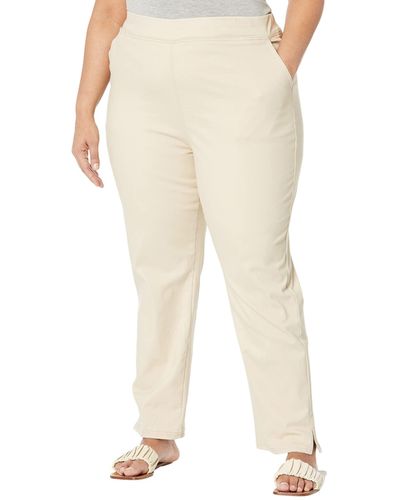 Hue Plus Size Chino Skimmer With Side Slit - Natural