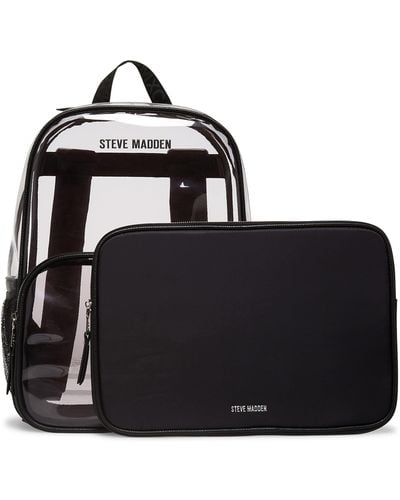 Steve Madden Clear Backpack W/ Tech Pouch - Black