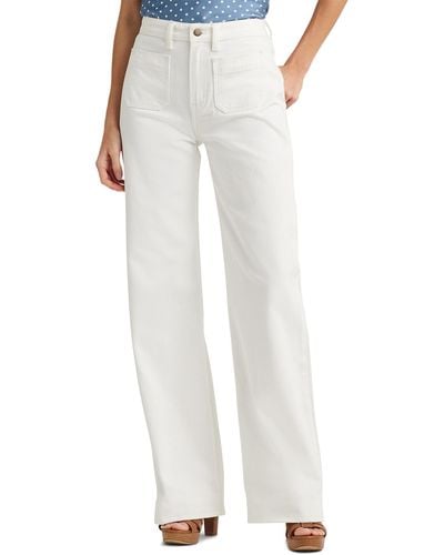 Lauren by Ralph Lauren High-rise Wide-leg Jeans In White Wash - Gray
