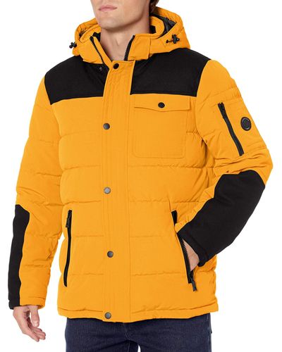 Nautica Quilted Parka Jacket With Removable Faux Fur Hood - Metallic