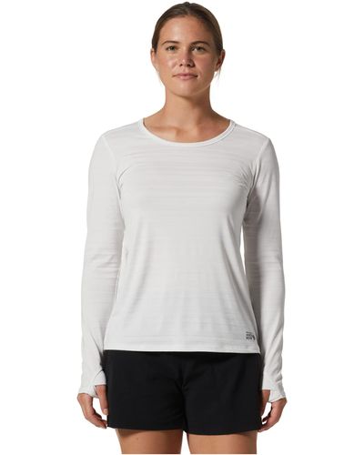 Mountain Hardwear Mighty Stripe Long Sleeve Shirt - White